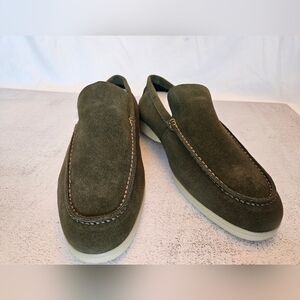 🍁NIB Size 13 Olive Green MocToe Venetian Suede Loafers Snover Crafted in Canada